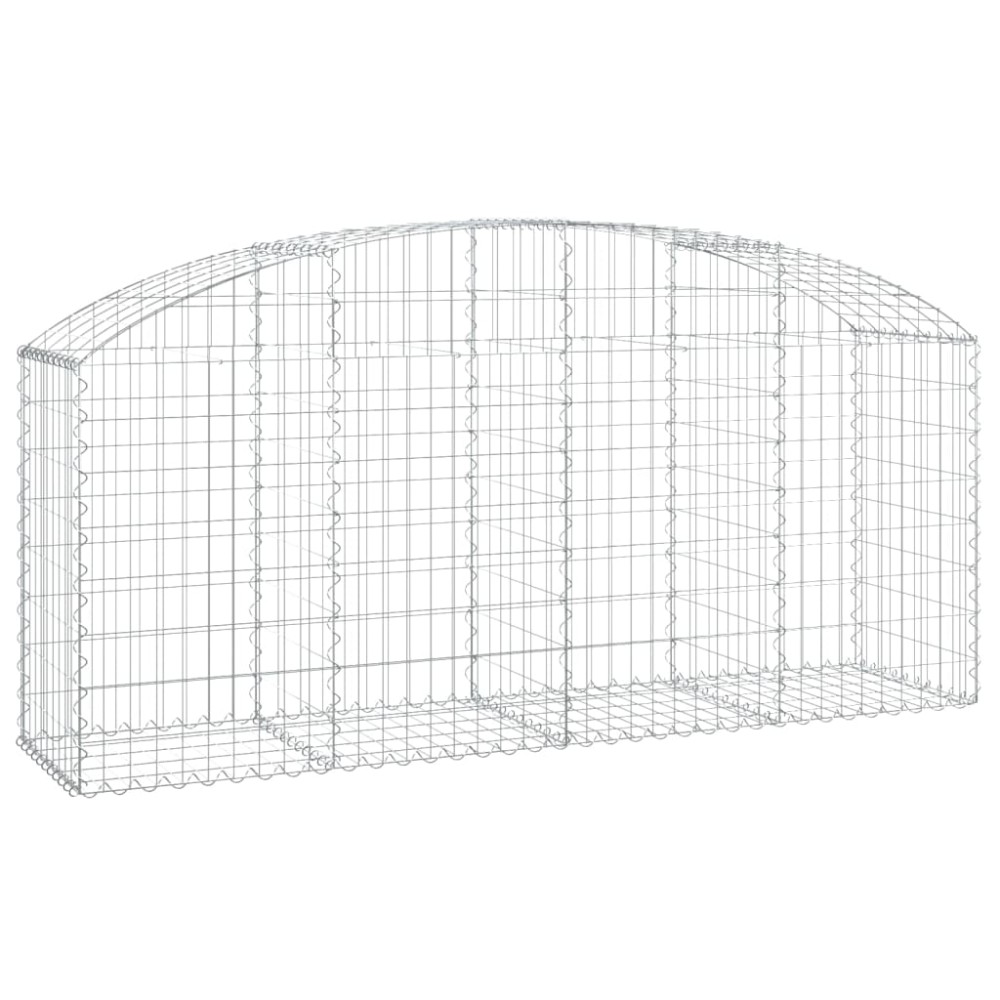 vidaXL Συρματοκιβώτιο Τοξωτό 200x50x80/100εκ. από Γαλβανισμένο Χάλυβα
