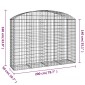 vidaXL Συρματοκιβώτιο Τοξωτό 200x50x140/160εκ. από Γαλβανισμένο Χάλυβα