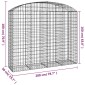 vidaXL Συρματοκιβώτιο Τοξωτό 200x50x160/180εκ. από Γαλβανισμένο Χάλυβα