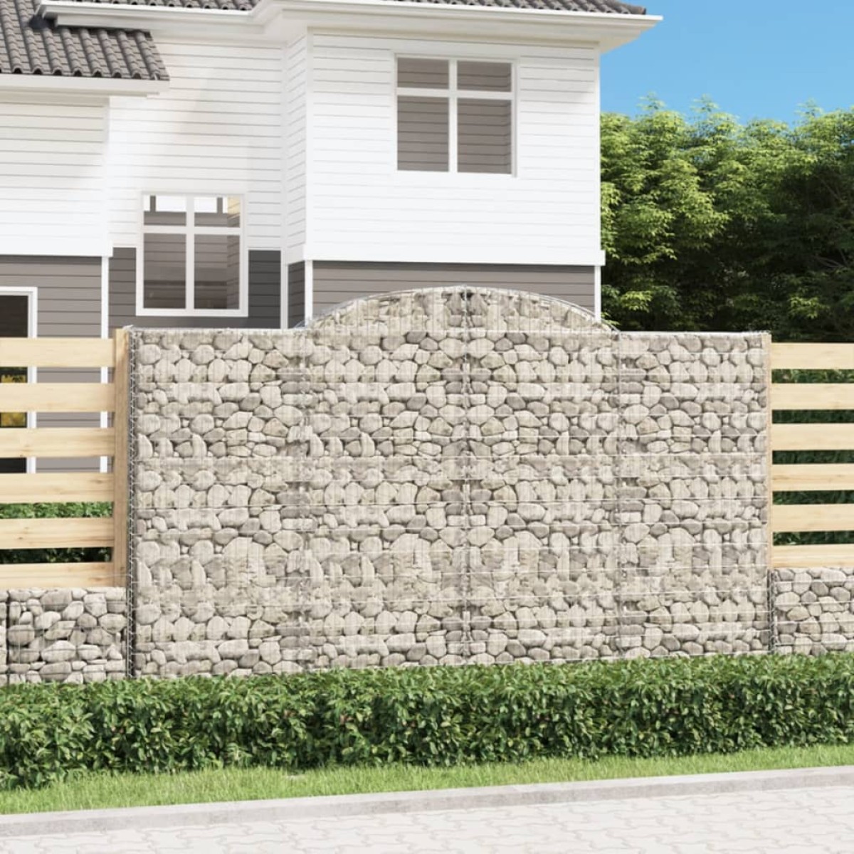 vidaXL Συρματοκιβώτιο Τοξωτό 300x30x180/200εκ. από Γαλβανισμένο Χάλυβα