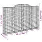 vidaXL Συρματοκιβώτιο Τοξωτό 300x30x180/200εκ. από Γαλβανισμένο Χάλυβα