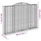 vidaXL Συρματοκιβώτιο Τοξωτό 300x30x200/220εκ. από Γαλβανισμένο Χάλυβα