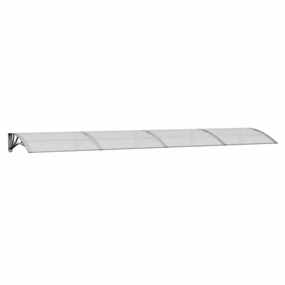 vidaXL Στέγαστρο Πόρτας Γκρι & Διαφανές 350 x 80 εκ. από Πολυκαρβονικό