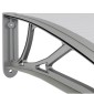 vidaXL Στέγαστρο Πόρτας Γκρι & Διαφανές 350 x 80 εκ. από Πολυκαρβονικό