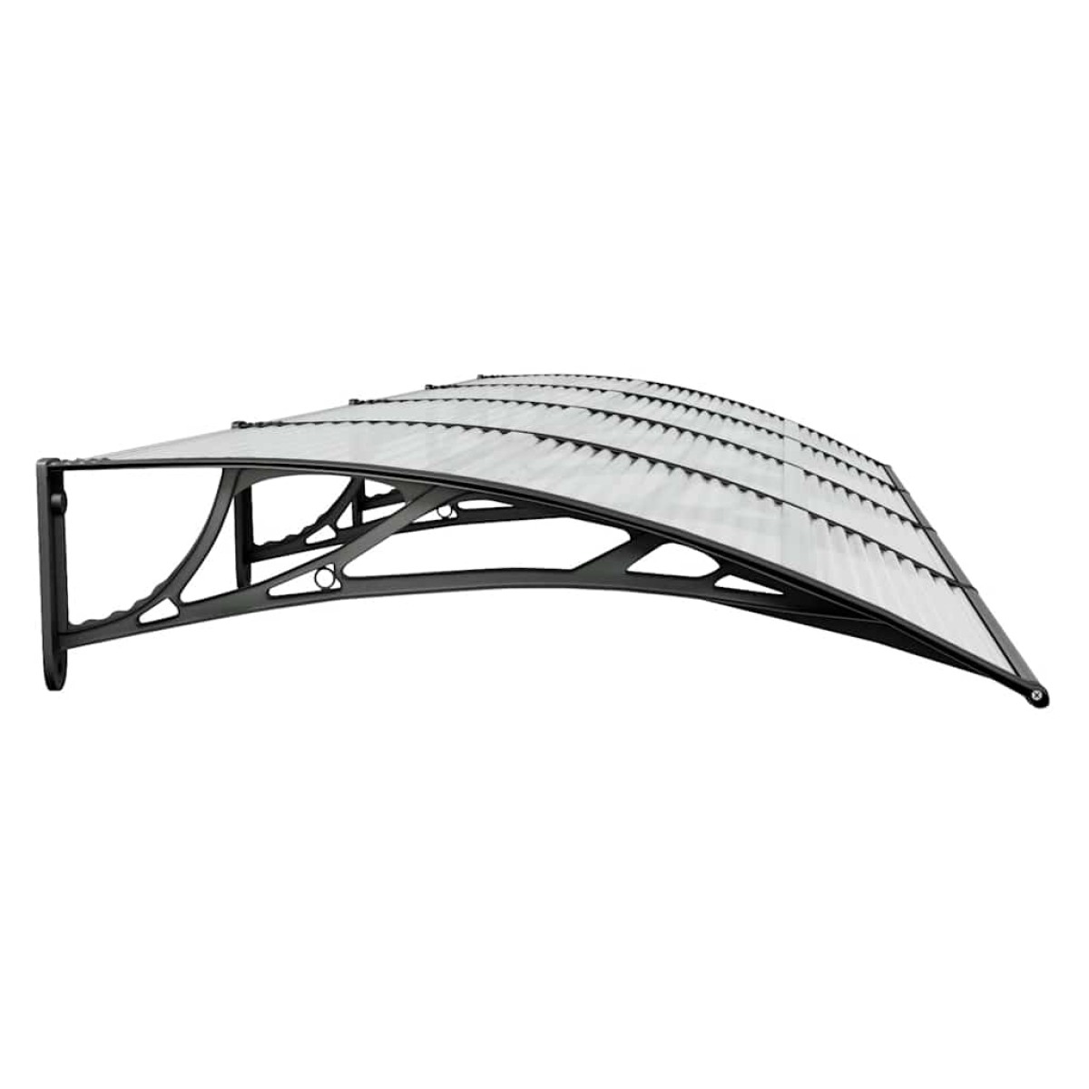 vidaXL Στέγαστρο Πόρτας Μαύρο 350 x 100 εκ. από Πολυκαρβονικό