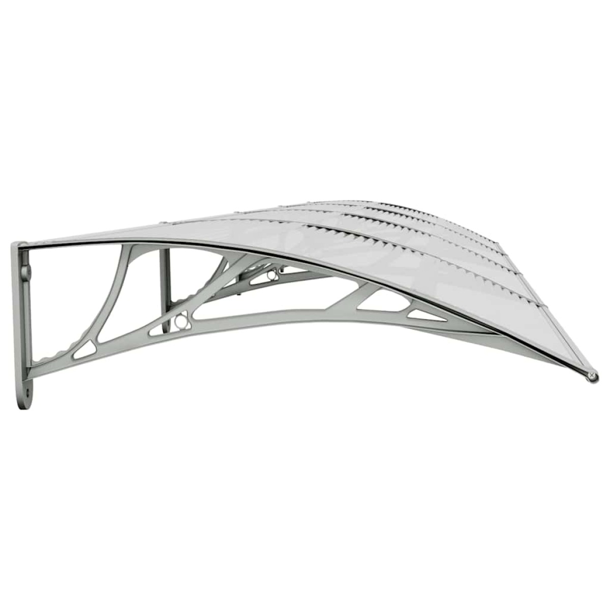vidaXL Στέγαστρο Πόρτας Γκρι & Διαφανές 400 x 80 εκ. από Πολυκαρβονικό