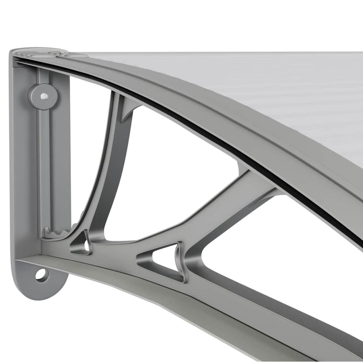 vidaXL Στέγαστρο Πόρτας Γκρι & Διαφανές 400 x 80 εκ. από Πολυκαρβονικό