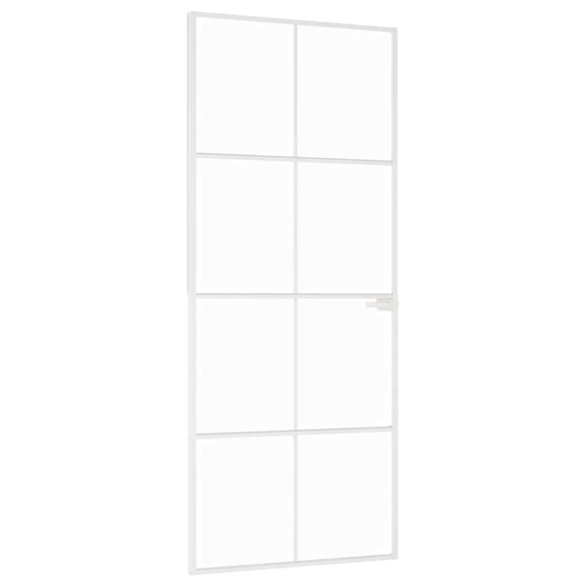 vidaXL Εσωτερική Πόρτα Λευκή 83x201,5 εκ. Ψημένο Γυαλί&Λεπτό Αλουμίνιο