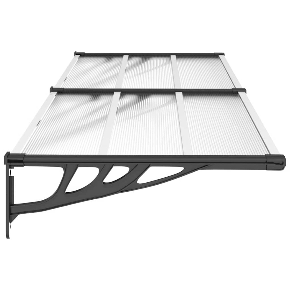 vidaXL Στέγαστρο Πόρτας Μαύρο & Διαφανές 239x90 εκ από Πολυκαρβονικό