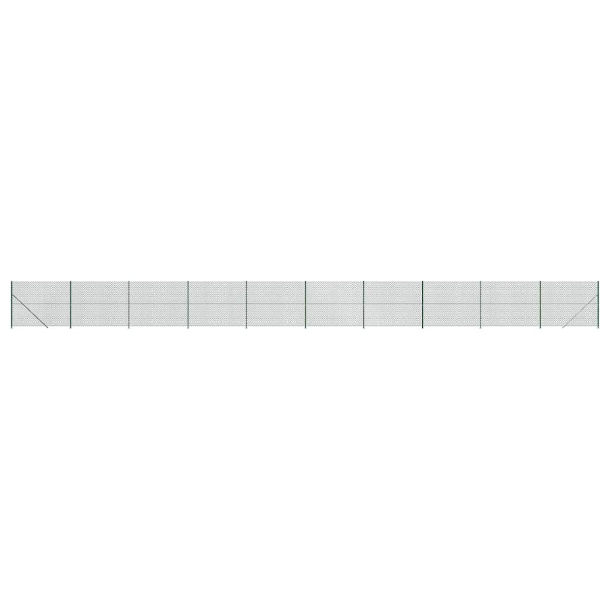 vidaXL Συρματόπλεγμα Περίφραξης Πράσινο 1,6 x 25 μ. με Βάσεις Φλάντζα
