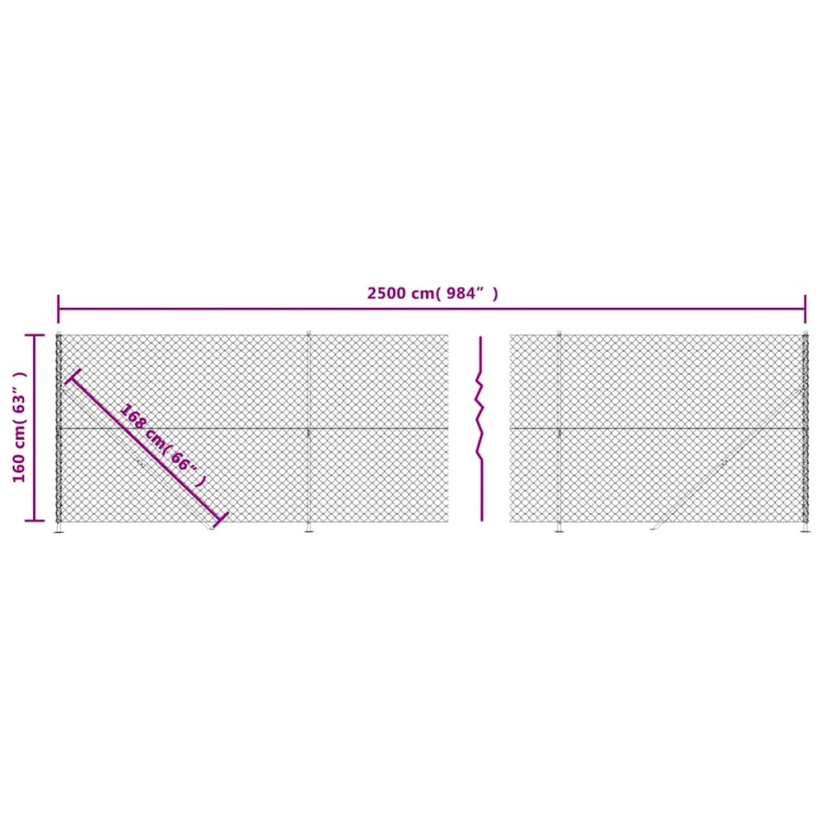 vidaXL Συρματόπλεγμα Περίφραξης Πράσινο 1,6 x 25 μ. με Βάσεις Φλάντζα