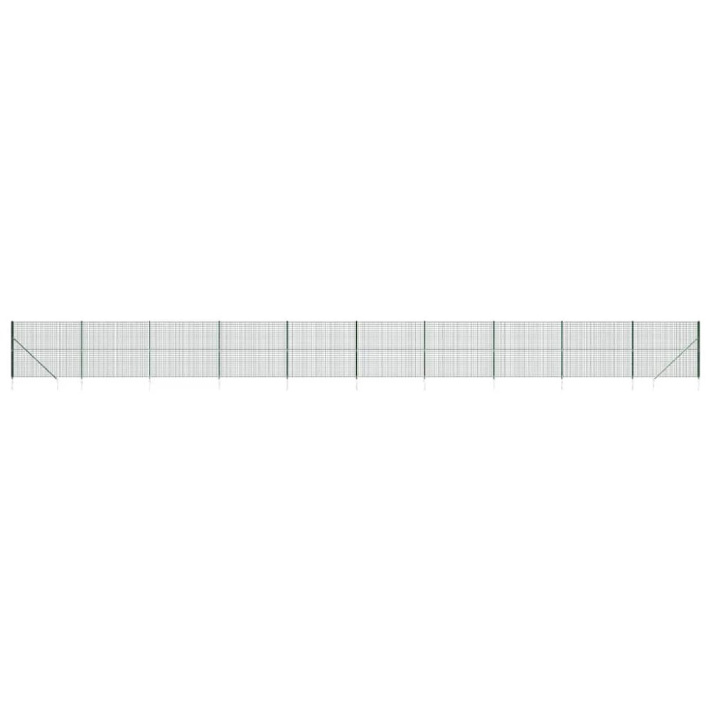 vidaXL Συρματόπλεγμα Περίφραξης Πράσινο 1,4 x 25 μ. με Καρφωτές Βάσεις