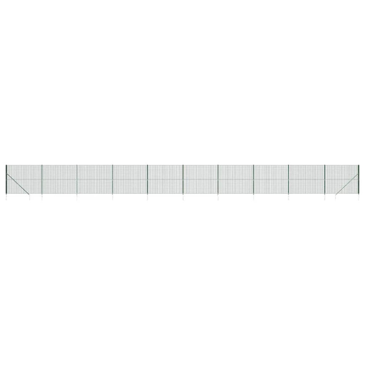 vidaXL Συρματόπλεγμα Περίφραξης Πράσινο 1,4 x 25 μ. με Καρφωτές Βάσεις