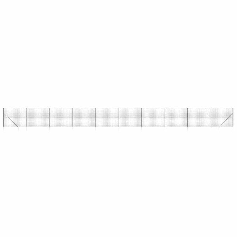 vidaXL Συρματόπλεγμα Περίφραξης Ανθρακί 1,4 x 25 μ. με Καρφωτές Βάσεις