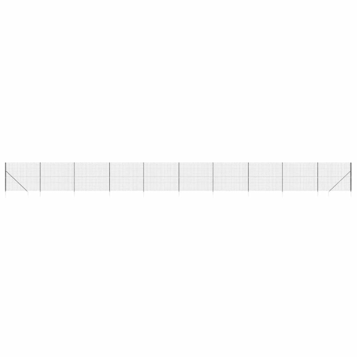 vidaXL Συρματόπλεγμα Περίφραξης Ανθρακί 1,4 x 25 μ. με Καρφωτές Βάσεις