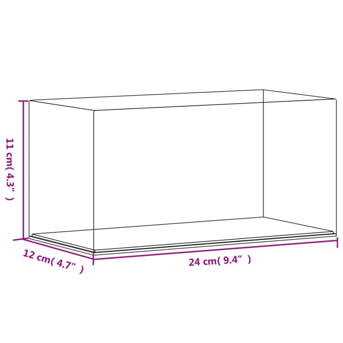 vidaXL Κουτί Βιτρίνα Διάφανο 24 x 12 x 11 εκ. Ακρυλικό