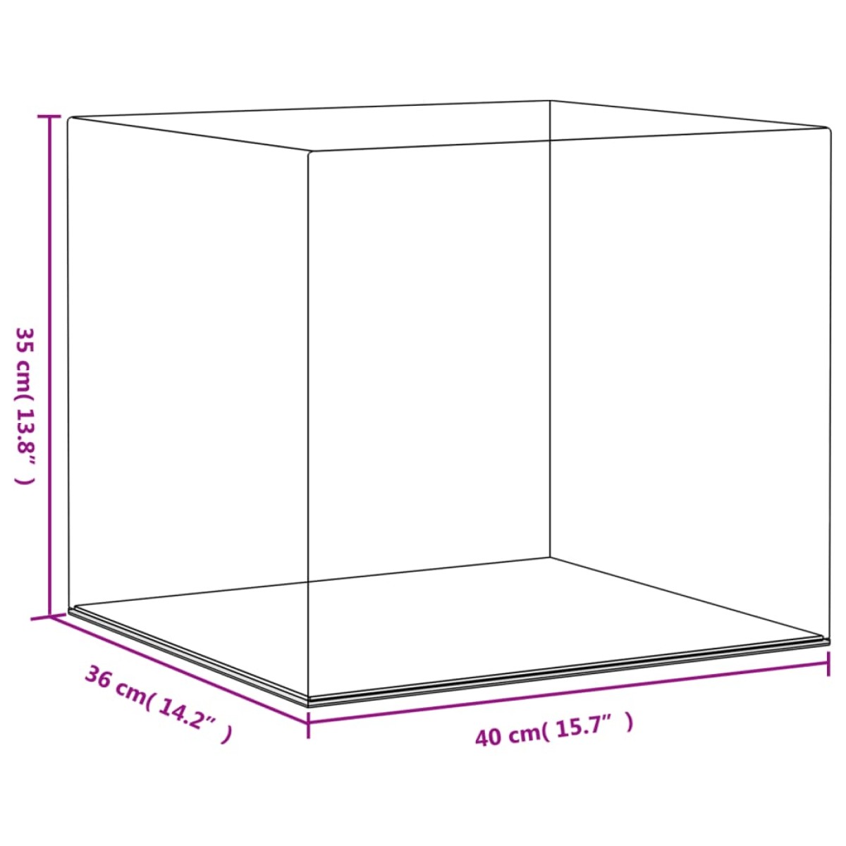 vidaXL Κουτί Βιτρίνα Διάφανο 40 x 36 x 35 εκ. Ακρυλικό