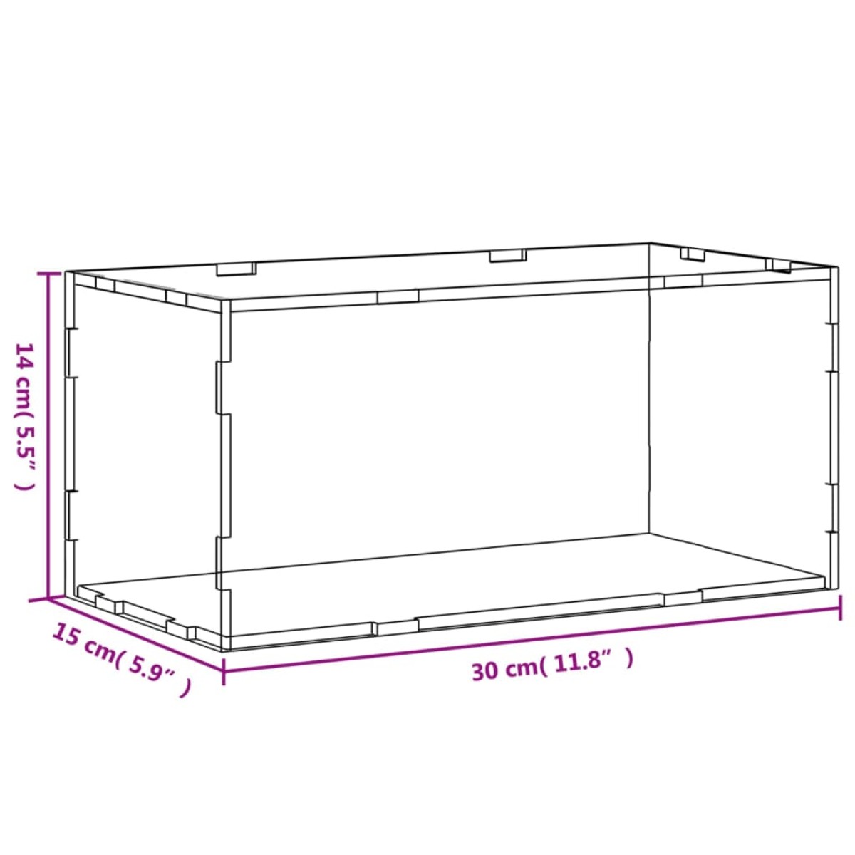 vidaXL Κουτί Βιτρίνα Διάφανο 30 x 15 x 14 εκ. Ακρυλικό