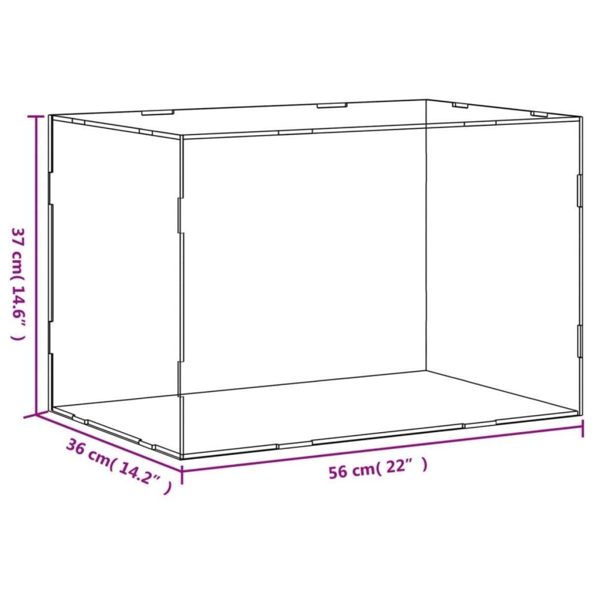 vidaXL Κουτί Βιτρίνα Διάφανο 56 x 36 x 37 εκ. Ακρυλικό