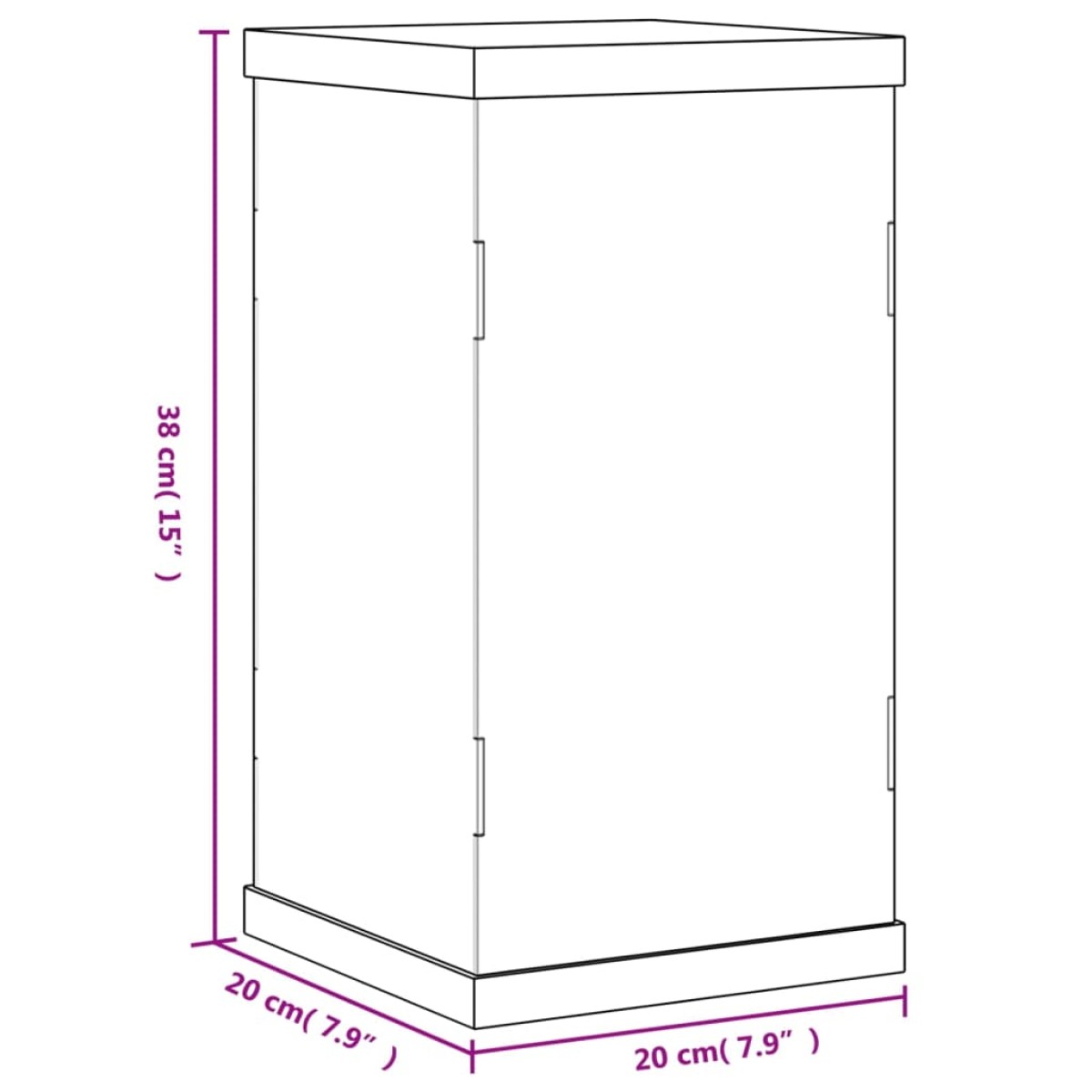 vidaXL Κουτί Βιτρίνα Διάφανο 20 x 20 x 38 εκ. Ακρυλικό