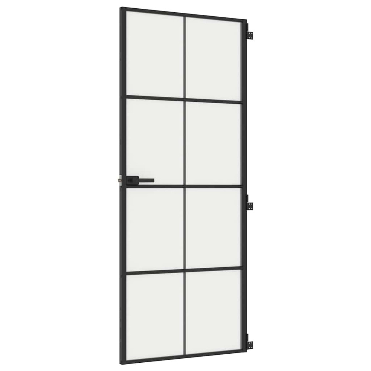 vidaXL Εσωτερική Πόρτα Μαύρη 83 x 201,5 εκ. Ψημένο Γυαλί & Αλουμίνιο