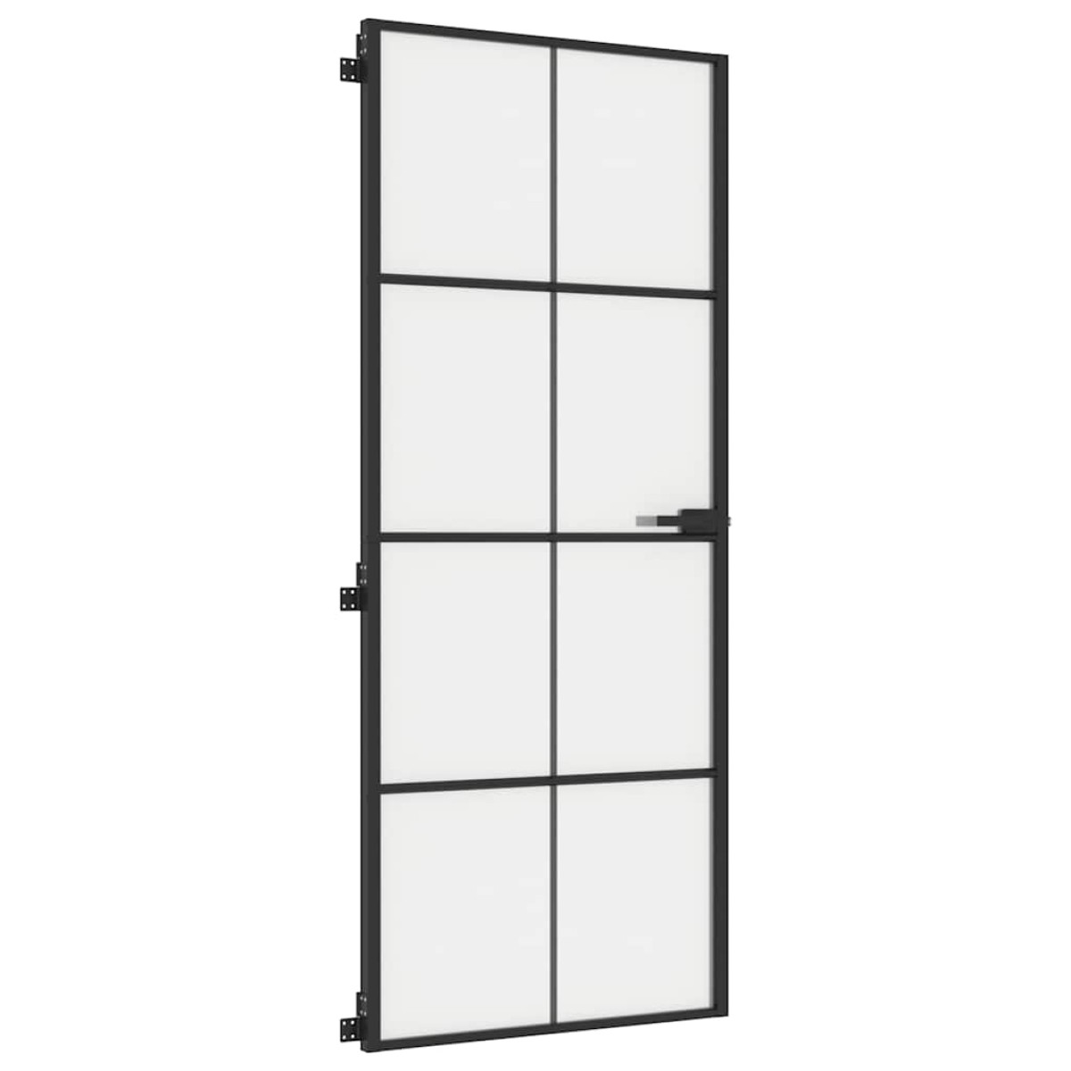 vidaXL Εσωτερική Πόρτα Μαύρη 83 x 201,5 εκ. Ψημένο Γυαλί & Αλουμίνιο