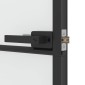 vidaXL Εσωτερική Πόρτα Μαύρη 83 x 201,5 εκ. Ψημένο Γυαλί & Αλουμίνιο