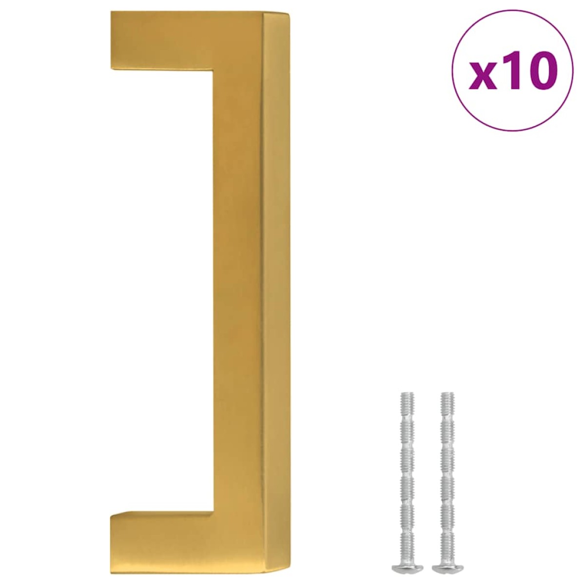 vidaXL Λαβές Ντουλαπιών 10 τεμ. Χρυσές 96 χιλ. από Ανοξείδωτο Ατσάλι