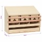 vidaXL Φωλιά για Κότες με 3 Θέσεις 72x33x54 εκ. από Μασίφ Ξύλο Πεύκου