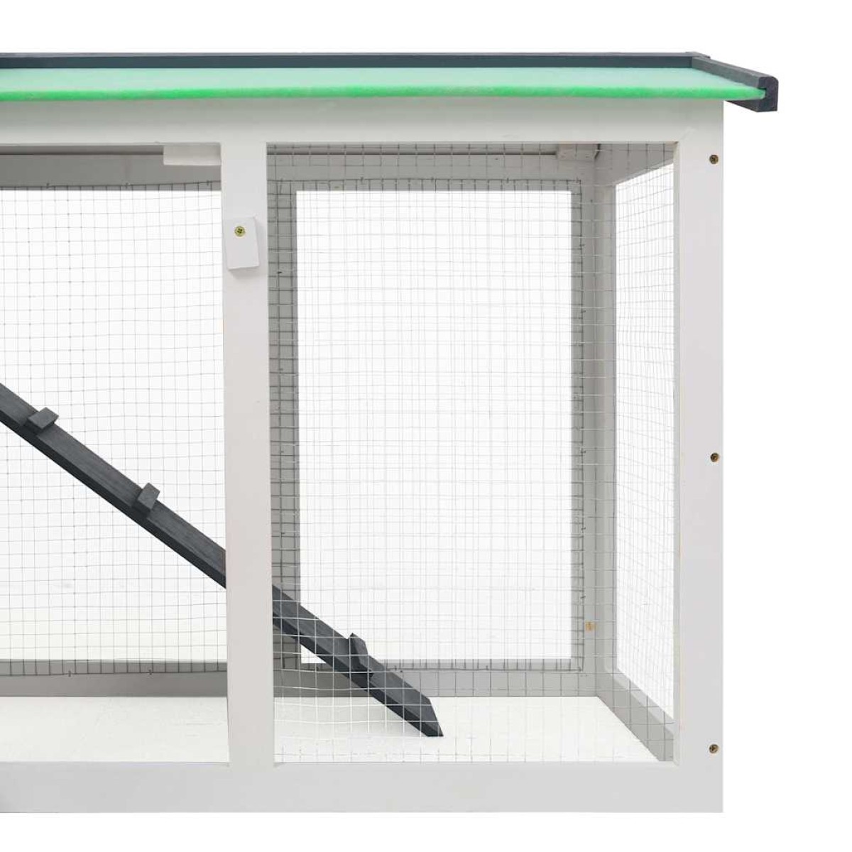 vidaXL Κλουβί Κουνελιών Μεγάλο Γκρι/Λευκό 145 x 45 x 84 εκ. Ξύλινο