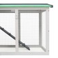 vidaXL Κλουβί Κουνελιών Μεγάλο Γκρι/Λευκό 145 x 45 x 84 εκ. Ξύλινο