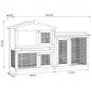 vidaXL Κλουβί Κουνελιών Μεγάλο Γκρι/Λευκό 145 x 45 x 84 εκ. Ξύλινο
