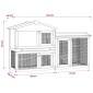 vidaXL Κλουβί Κουνελιών Μεγάλο Καφέ/Λευκό 145 x 45 x 84 εκ. Ξύλινο