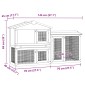 vidaXL Κλουβί Κουνελιών Μεγάλο Κόκκινο/Λευκό 145 x 45 x 84 εκ. Ξύλινο
