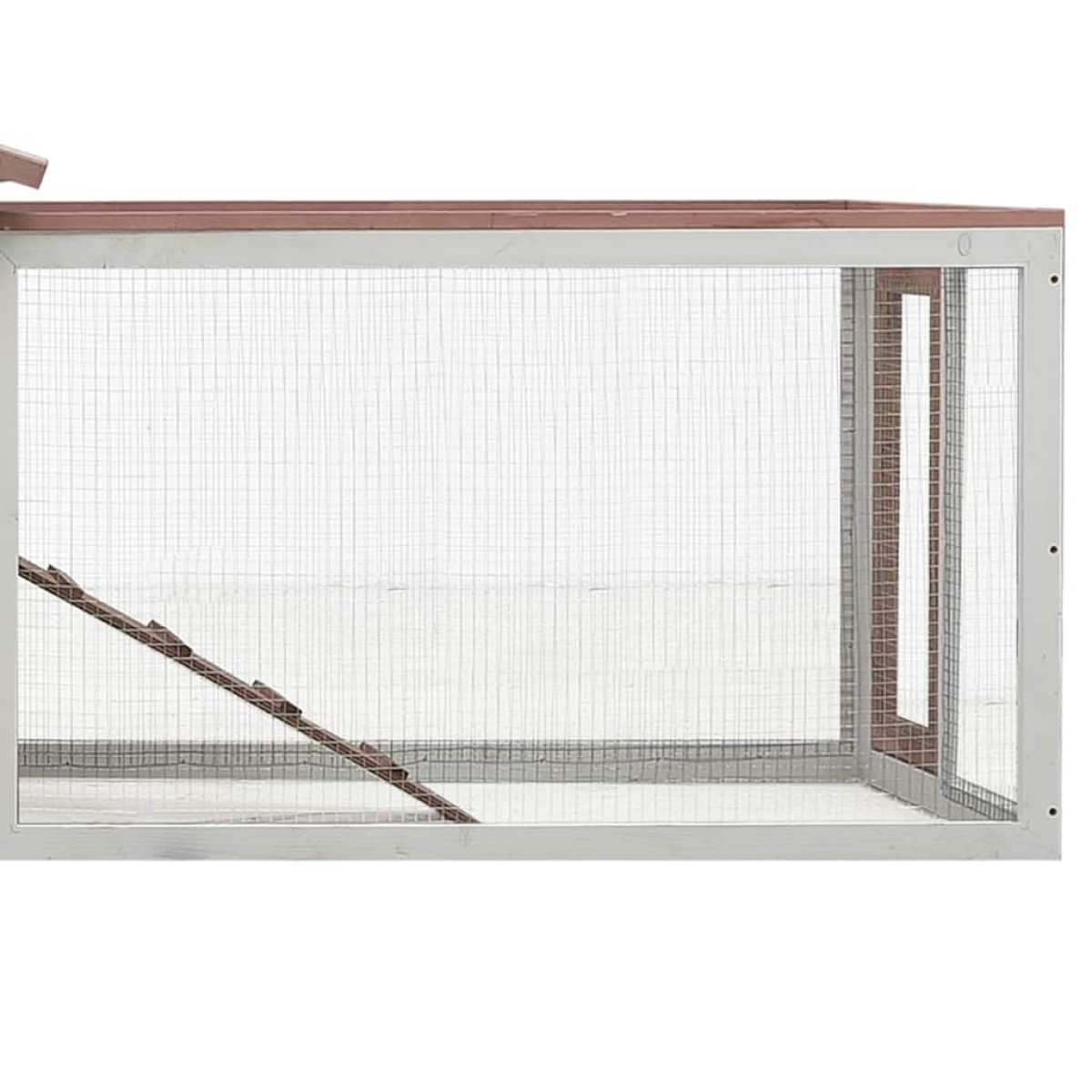 vidaXL Κλουβί Κουνελιών Μόκα 310x70x87 εκ. Μασίφ Ξύλο Πεύκου/Ελάτης