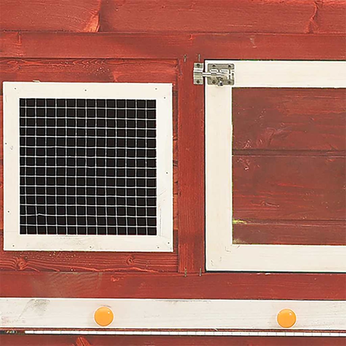 vidaXL Κλουβί Κουνελιών Κόκκινο/Λευκό 140x63x120 εκ. Μασίφ Ξύλο Ελάτης