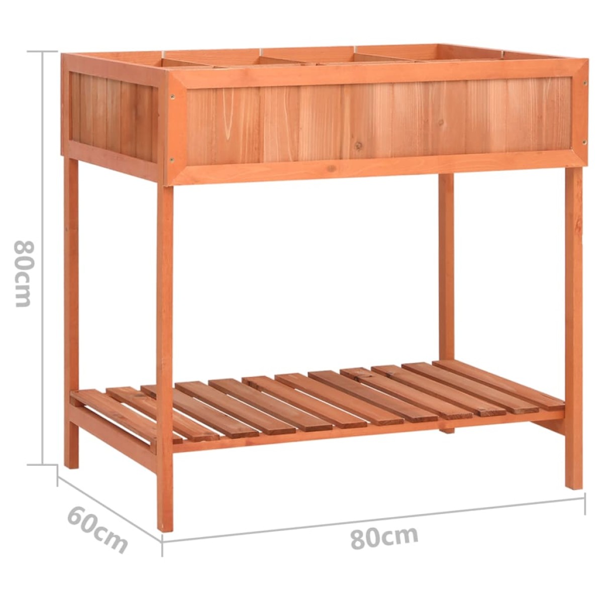 vidaXL Γλάστρα Βοτάνων 80 x 60 x 80 εκ. από Μασίφ Ξύλο Ελάτης
