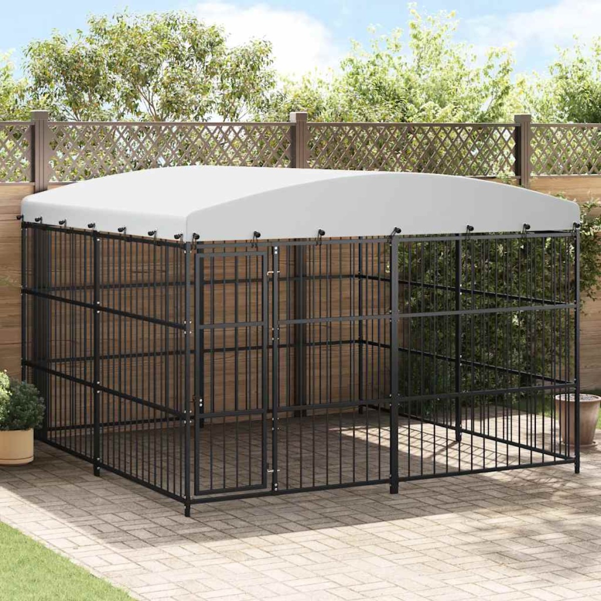 vidaXL Κλουβί Σκύλου Εξωτερικού Χώρου 300 x 300 x 210 εκ. με Στέγαστρο