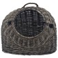 vidaXL Καλάθι Μεταφοράς Γάτας Γκρι 50x42x40 εκ. από Φυσικό Ξύλο Ιτιάς