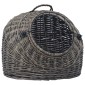 vidaXL Καλάθι Μεταφοράς Γάτας Γκρι 60x45x45 εκ. από Φυσικό Ξύλο Ιτιάς