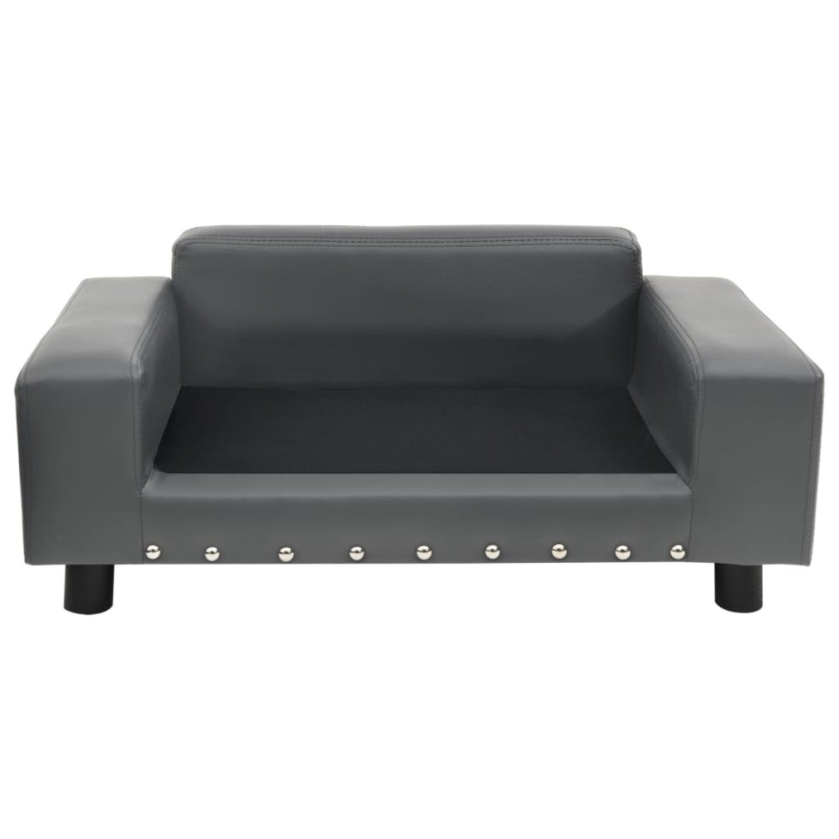 vidaXL Καναπές-Κρεβάτι Σκύλου Γκρι 81x43x31 εκ. Βελουτέ/Συνθετ. Δέρμα