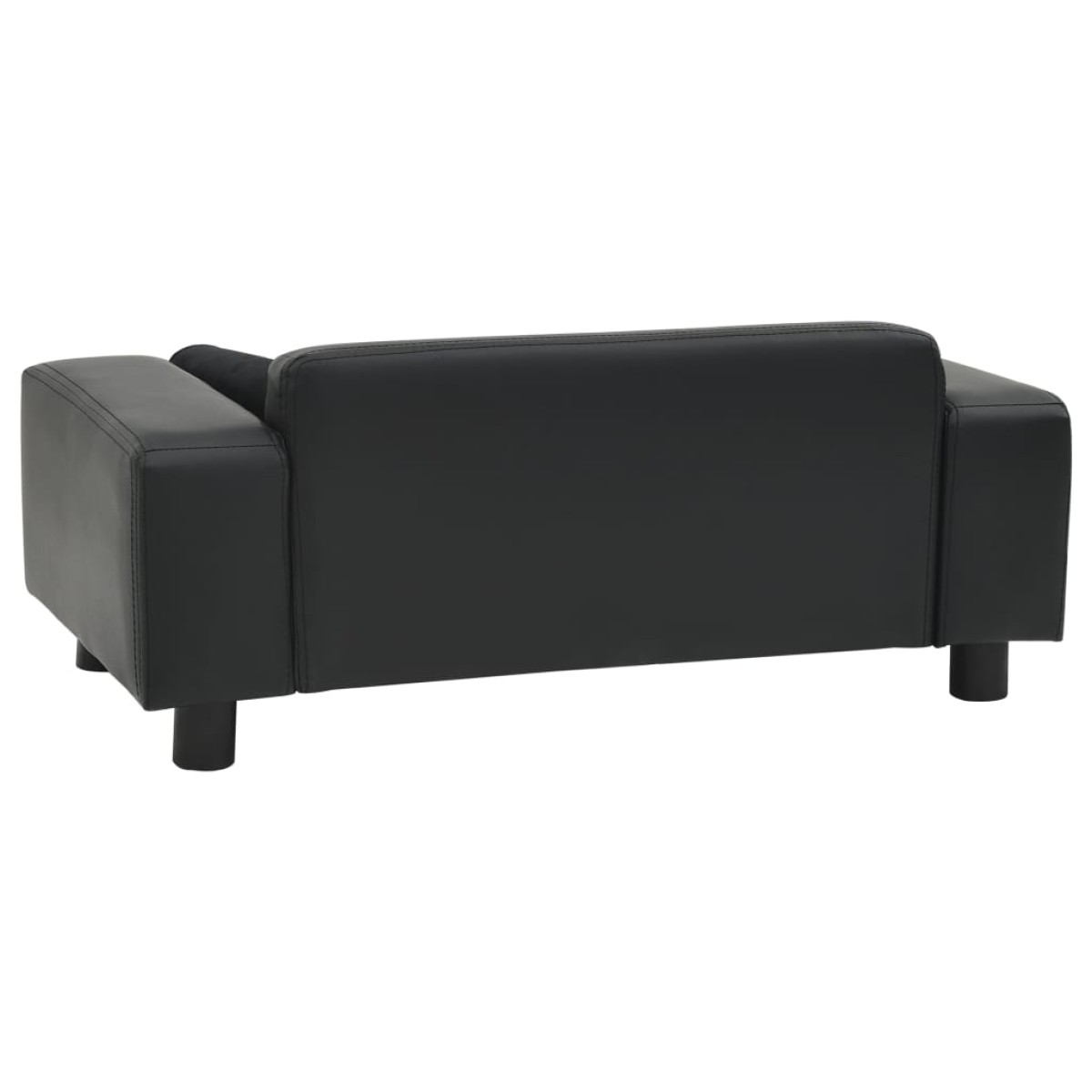 vidaXL Καναπές-Κρεβάτι Σκύλου Μαύρο 81x43x31 εκ. Βελουτέ/Συνθετ. Δέρμα