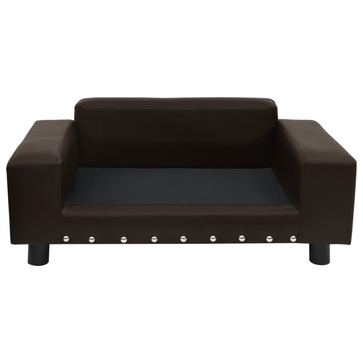 vidaXL Καναπές-Κρεβάτι Σκύλου Καφέ 81x43x31 εκ. Βελουτέ/Συνθετ. Δέρμα
