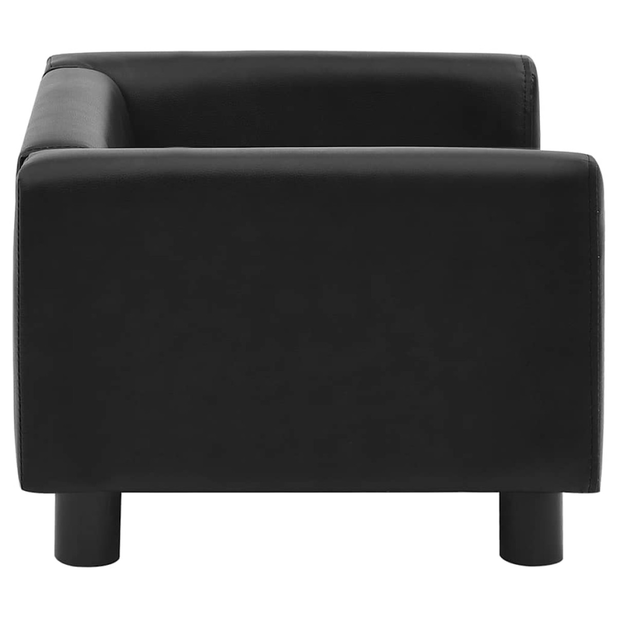 vidaXL Καναπές-Κρεβάτι Σκύλου Μαύρο 60x43x30 εκ. Βελουτέ/Συνθετ. Δέρμα