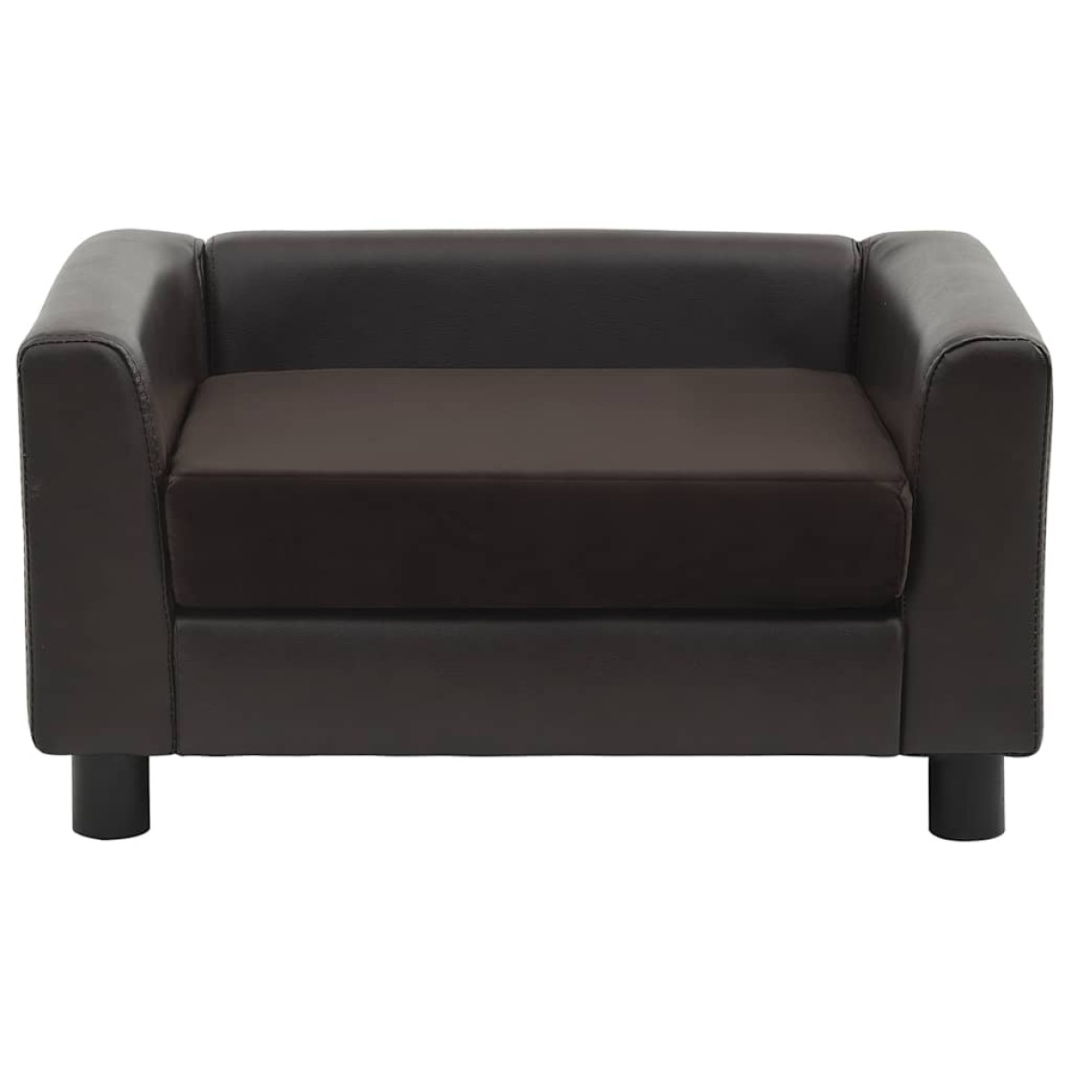 vidaXL Καναπές-Κρεβάτι Σκύλου Καφέ 60x43x30 εκ. Βελουτέ/Συνθετ. Δέρμα