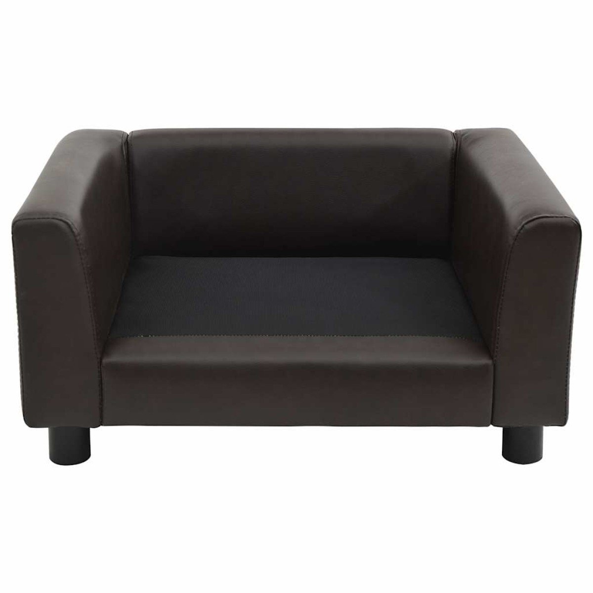 vidaXL Καναπές-Κρεβάτι Σκύλου Καφέ 60x43x30 εκ. Βελουτέ/Συνθετ. Δέρμα