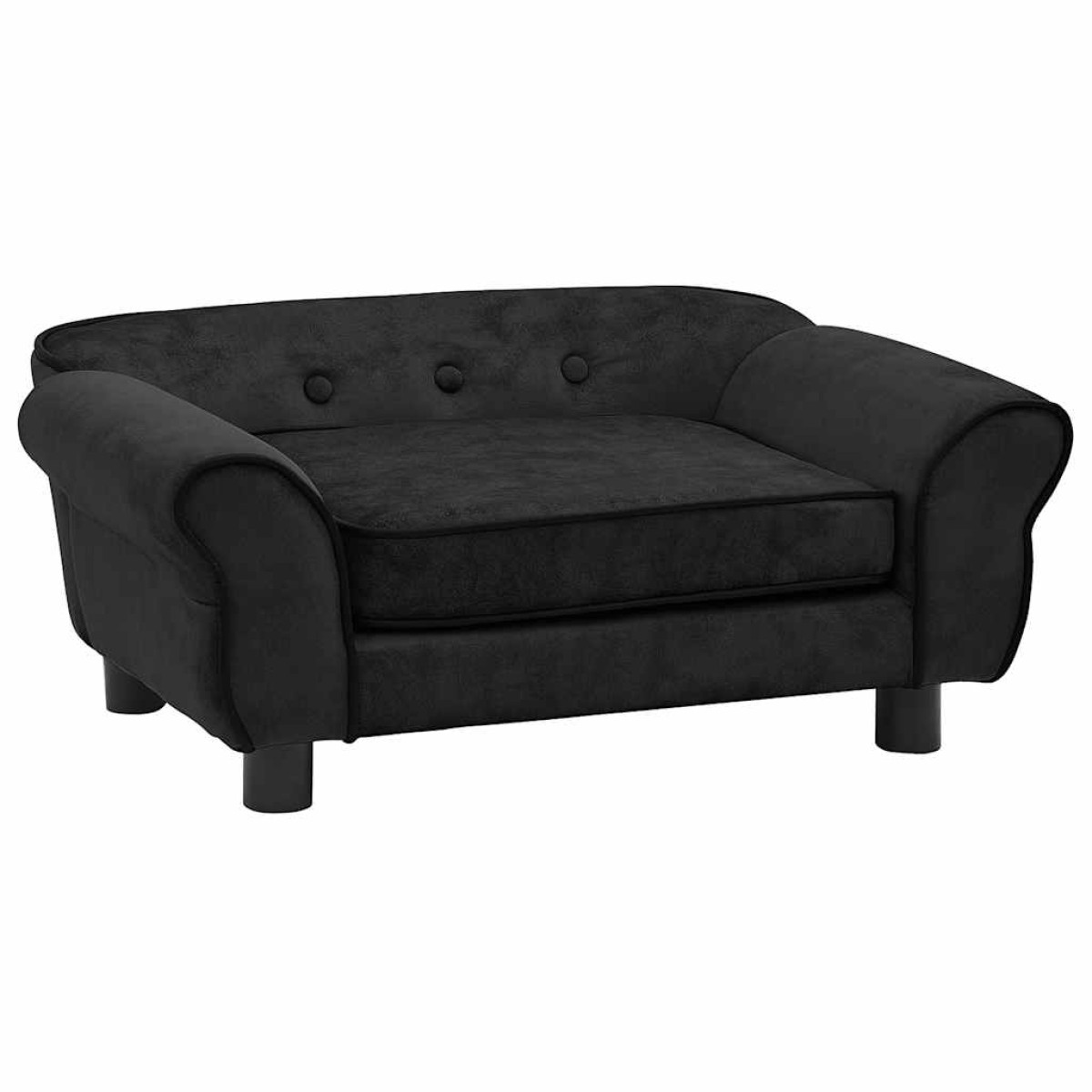 vidaXL Καναπές - Κρεβάτι Σκύλου Μαύρος 72 x 45 x 30 εκ. Βελουτέ