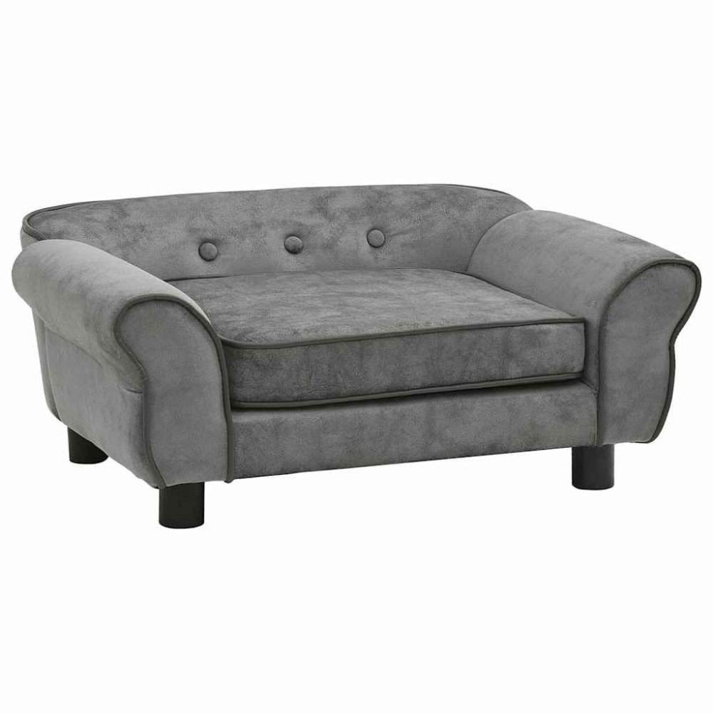 vidaXL Καναπές - Κρεβάτι Σκύλου Σκούρο Γκρι 72 x 45 x 30 εκ. Βελουτέ