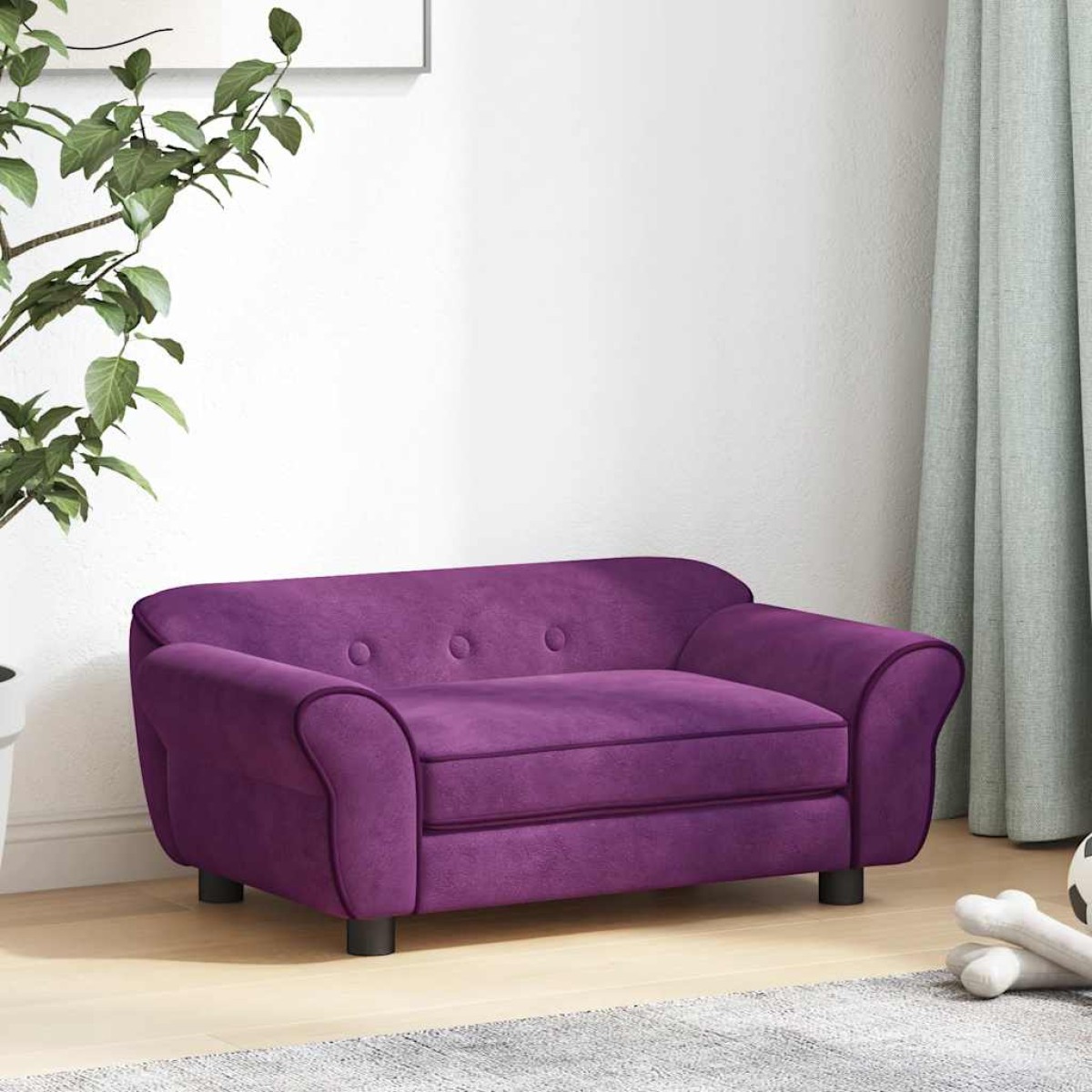 vidaXL Καναπές - Κρεβάτι Σκύλου Μπορντό 72 x 45 x 30 εκ. Βελουτέ