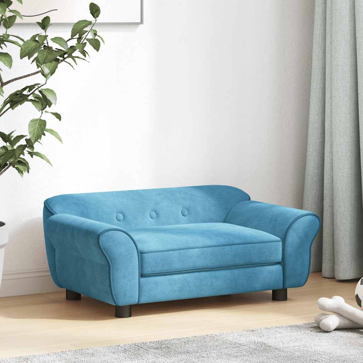 vidaXL Καναπές - Κρεβάτι Σκύλου Τιρκουάζ 72 x 45 x 30 εκ. Βελουτέ